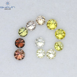 0.63 CT/11 Pcs Round Shape Natural Loose Diamond Mix Color VS2 Clarity (2.70 MM)