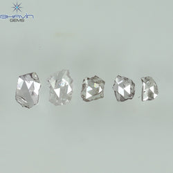 0.39 CT/5 Pcs Rosecut Polki Shape Natural Diamond Pink Color I2 Clarity (4.84 MM)