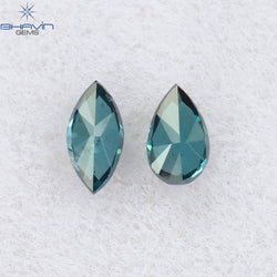 0.13 CT/2 Pcs Mix Shape Natural Diamond Blue Color SI1 Clarity (3.80 MM)