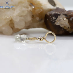 Diamond Pendant Rough Diamond White Gray Diamond Yellow Gold Pendant Bridal Necklace Pendant