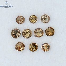 0.32 CT/10 Pcs Round Shape Natural Loose Diamond Brown Pink (Argyle) Color VS-SI Clarity (2.00 MM)