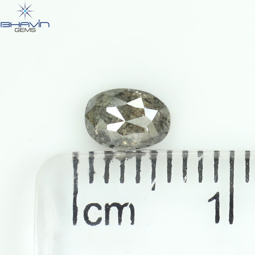 0.56 CT Oval Shape Natural Loose Diamond Salt And Pepper Color I3 Clarity (5.56 MM)