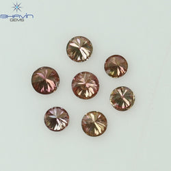 0.08 CT/7 Pcs Round Shape Natural Loose Diamond Pink Color SI Clarity (1.50 MM)
