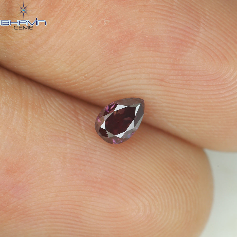 0.20 CT ペアシェイプ ナチュラル ダイヤモンド ピンク色 VS1 クラリティ (4.27 MM)