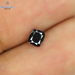 0.23 CT Cushion Shape Natural Diamond Black Color Opaque Clarity (3.70 MM)