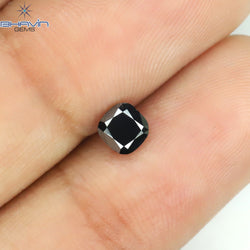 0.52 CT Cushion Shape Natural Diamond Black Color Opaque Clarity (4.40 MM)