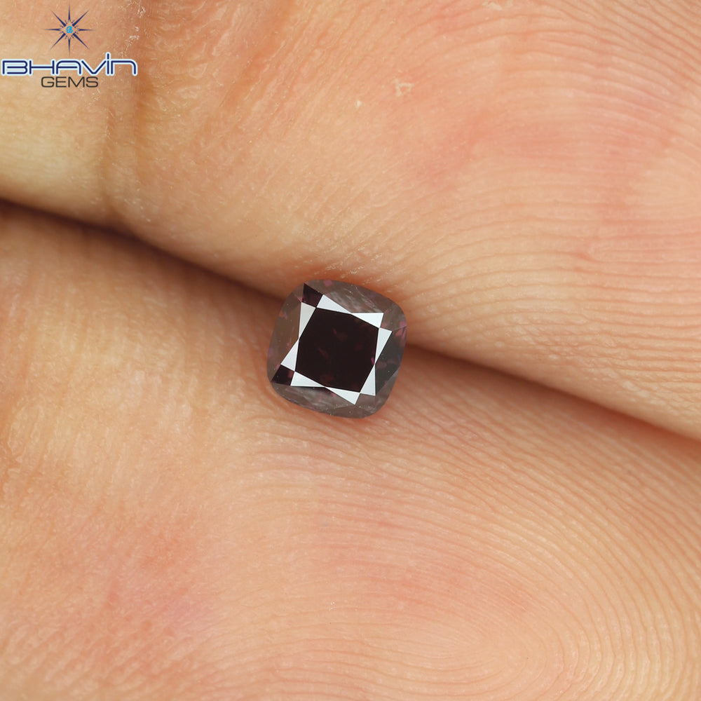 0.26 CT Cushion Shape Natural Loose Diamond Enhanced Pink Color VS1 Clarity (3.45 MM)