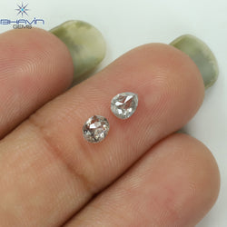 0.54 CT/2 PCS Mix Shape Natural Diamond Salt And Pepper Color I3 Clarity (4.29 MM)