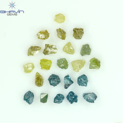 1.89 CT/22 PCS Rough Shape Enhanced Mix Color Natural Diamond I3 Clarity (3.30 MM)