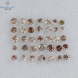 0.69 CT/48 Pcs Round Shape Natural Loose Diamond Pink (Argyle) Color SI Clarity (1.70 MM)