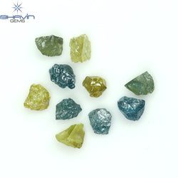 1.02 CT/10 PCS Rough Shape Enhanced Mix Color Natural Diamond I3 Clarity (3.30 MM)
