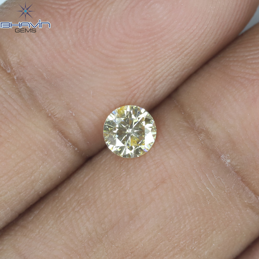 0.29 CT Round Shape Natural Diamond Orange Color SI1 Clarity (4.31 MM)