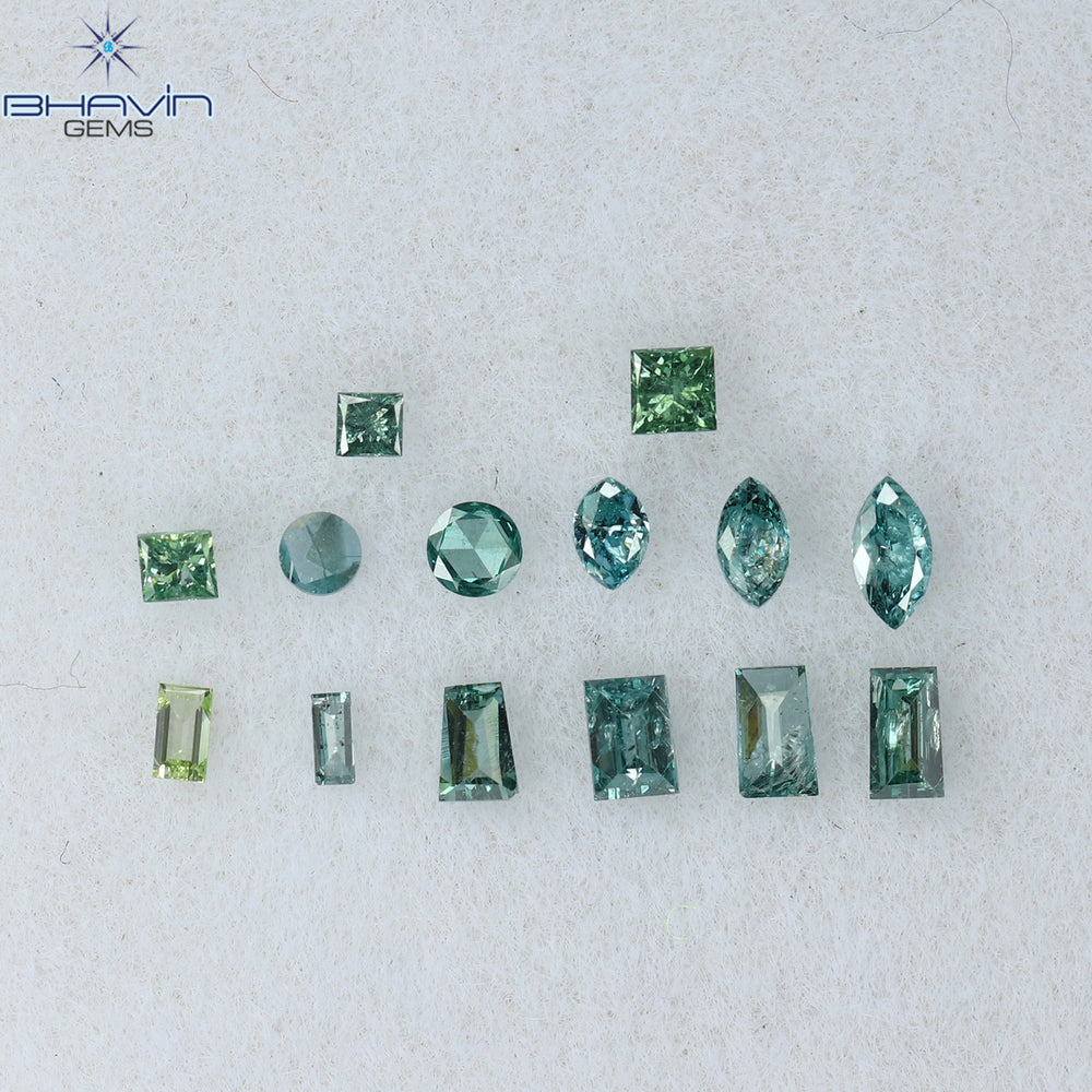 0.29 CT/14 PCS Mix Diamond Natural diamond Blue Diamond SI Clarity (2.35 MM)