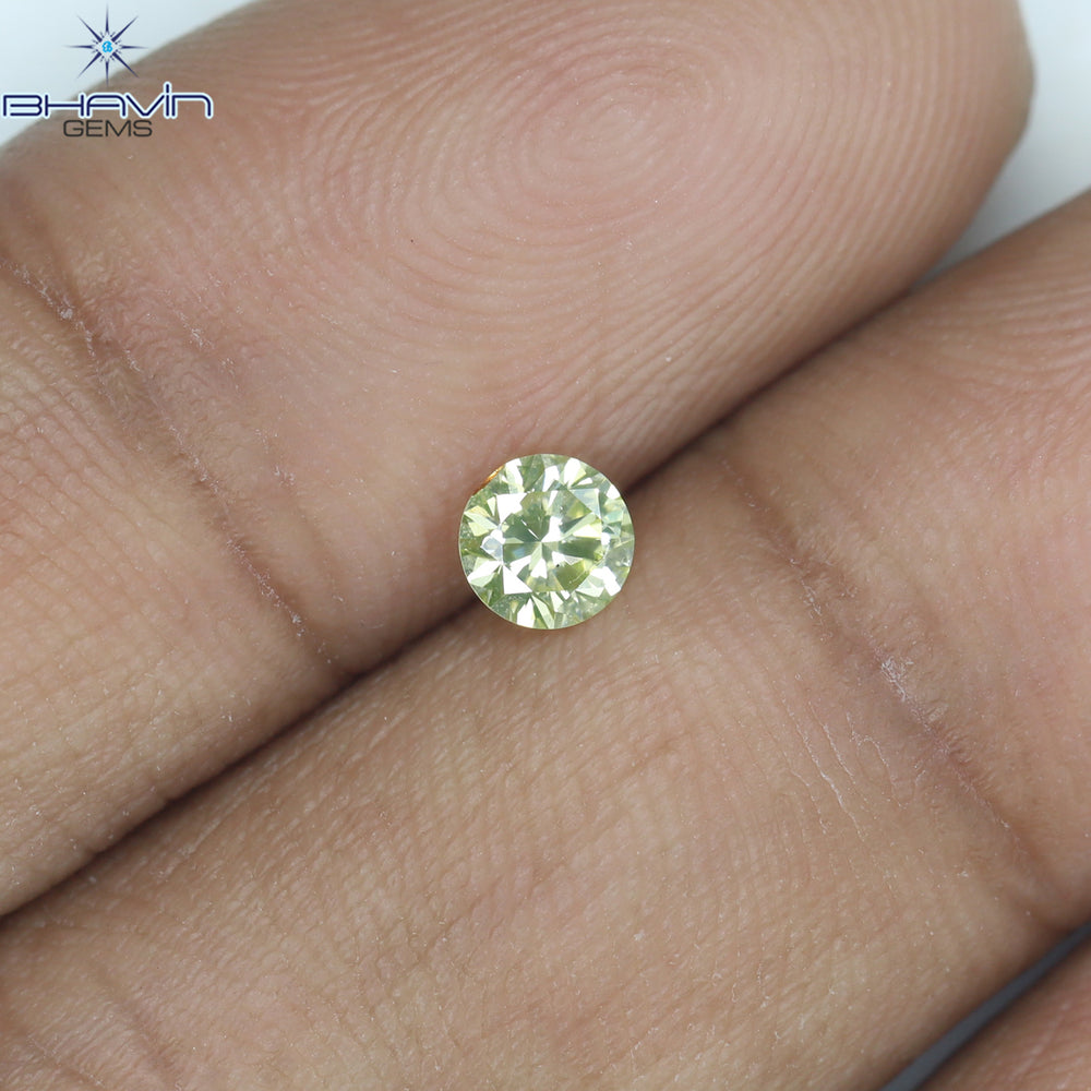 0.24 CT Round Shape Natural Diamond Greeinsh Yellow Color VS2 Clarity (3.98 MM)