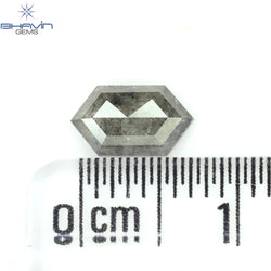 0.72 CT Hexagon Shape Natural Loose Diamond Salt And Pepper Color I3 Clarity (7.84 MM)