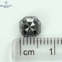 1.50 CT エメラルド シェイプ ナチュラル ルース ダイヤモンド ソルト アンド ペッパー カラー I3 クラリティ (6.38 MM)