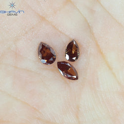 0.20 CT/3 Pcs Mix Shape Natural Diamond Pink Color VS2 Clarity (3.63 MM)