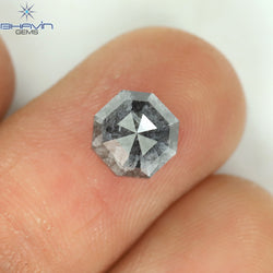 1.50 CT エメラルド シェイプ ナチュラル ルース ダイヤモンド ソルト アンド ペッパー カラー I3 クラリティ (6.38 MM)