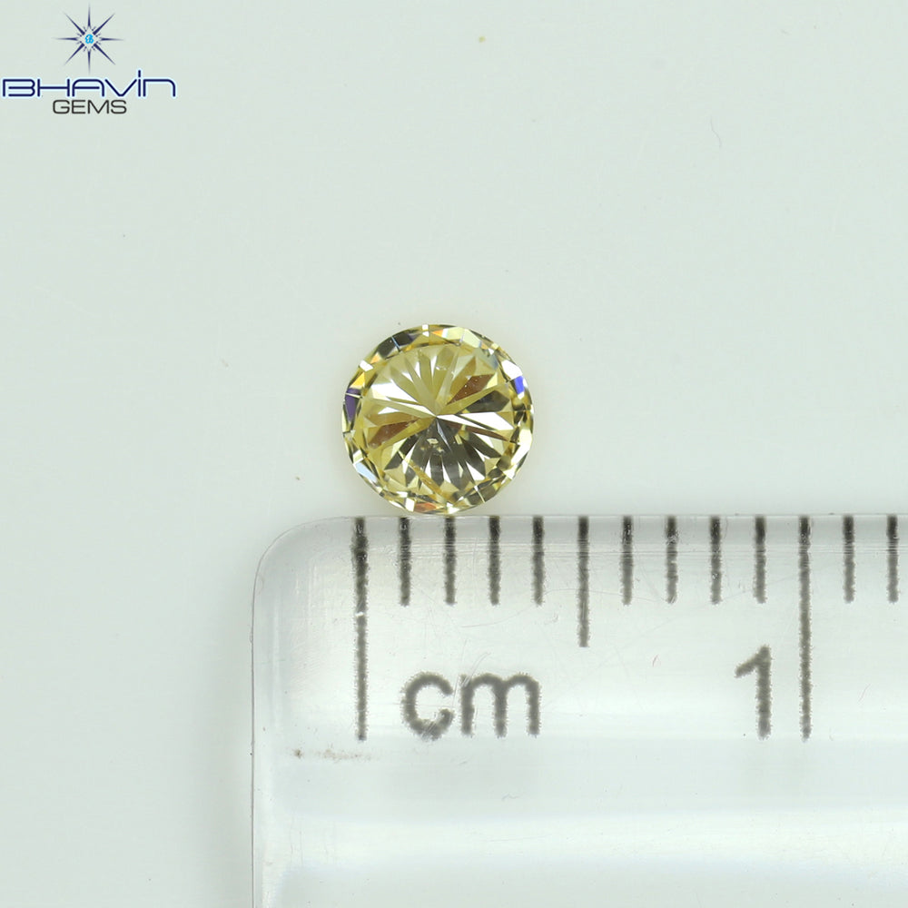 0.29 CT Round Shape Natural Diamond Orange Color SI1 Clarity (4.31 MM)