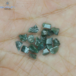 5.14 CT/20 PCS Green Color Rough Diamond Natural loose Diamond I3 Clarity (4.08 MM)
