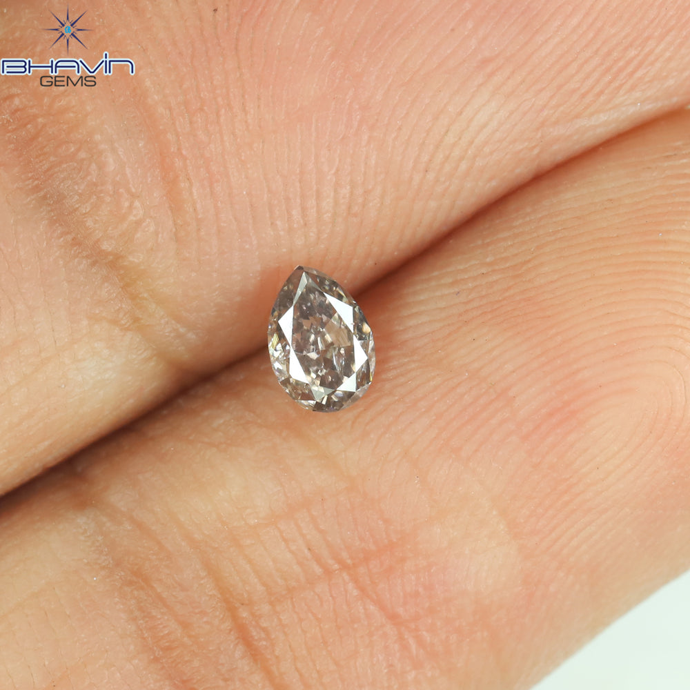 0.20 CT Pear Shape Natural Diamond Pink Color SI1 Clarity (4.32 MM)