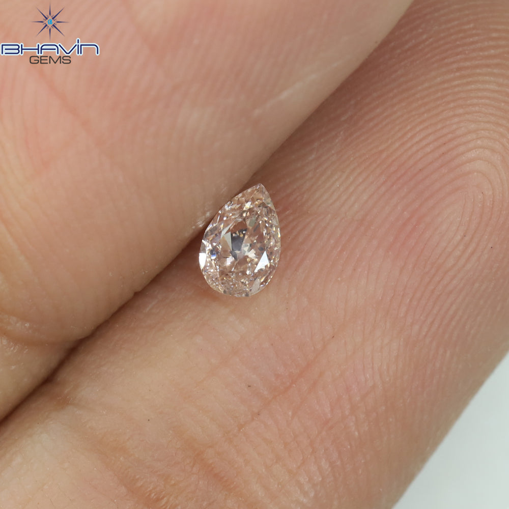0.15 CT Pear Shape Natural Diamond Pink Color SI2 Clarity (4.24 MM)