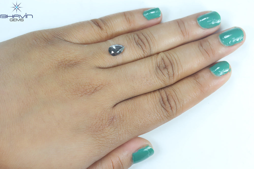 1.85 CT Pear Shape Natural Diamond Salt And Pepper Color I3 Clarity (9.12MM)