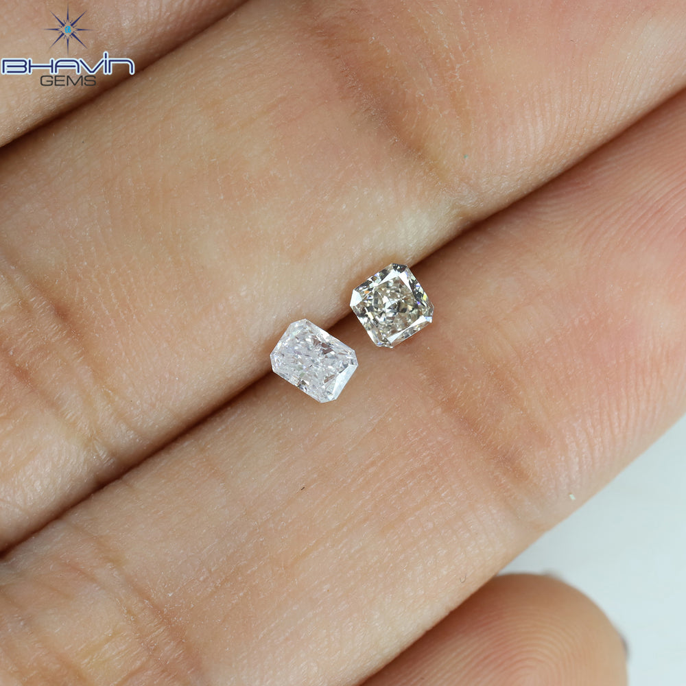 0.36 CT/2 Pcs Radiant Diamond White Color Natural Loose diamond Clarity VS-SI (3.96 MM)