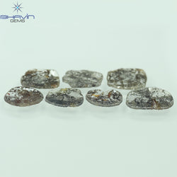 3.09 CT/7 PCS Slice Shape Natural Diamond Salt And Pepper Color I3 Clarity (8.88 MM)
