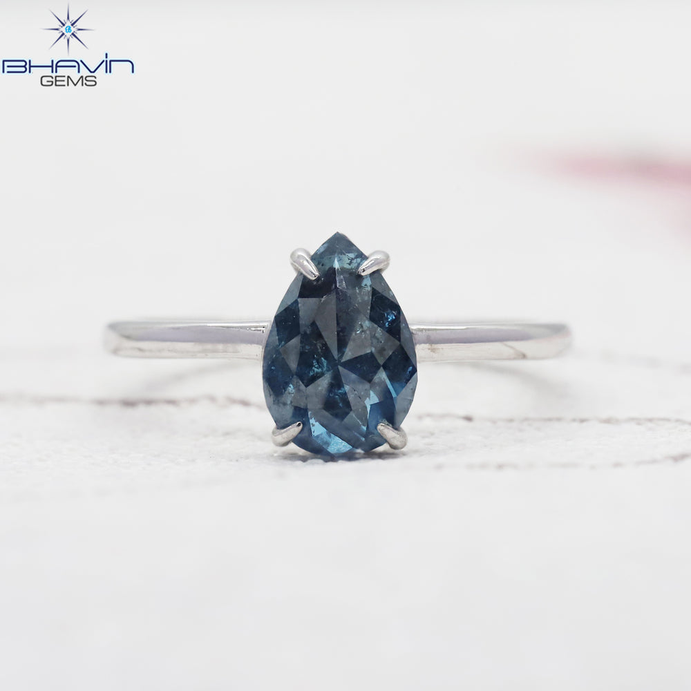 Pear Diamond Blue Diamond Natural Diamond Ring Gold Ring Engagement Ring