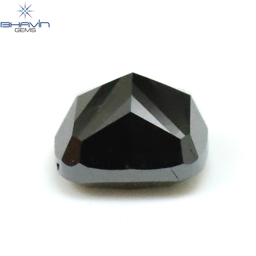 0.46 CT Cushion Shape Natural Diamond Black Color Opaque Clarity (4.20 MM)