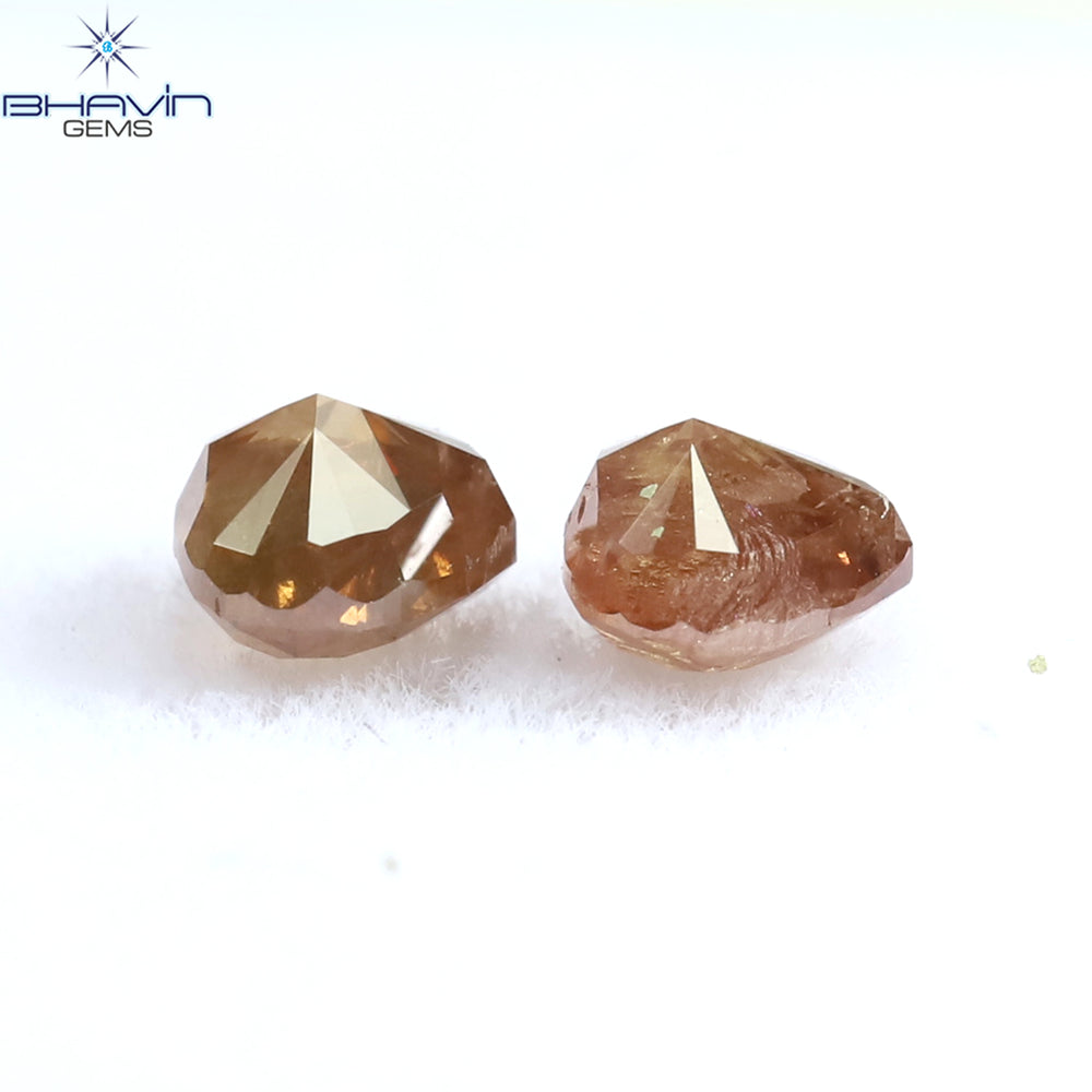 0.51 CT/2 Pcs Heart Shape Natural Loose Diamond Pink Color I2 Clarity (4.22 MM)