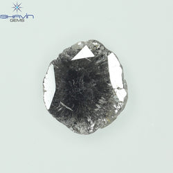 0.89 CT Slice Shape Natural Diamond Salt And Pepper Color I3 Clarity (9.81 MM)