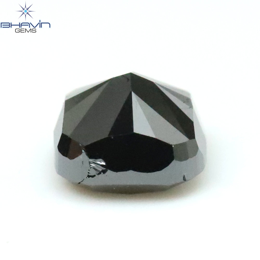 0.52 CT Cushion Shape Natural Diamond Black Color Opaque Clarity (4.40 MM)