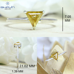 Triangle Diamond, Natural Diamond Ring, Salt And pepper Diamond, Gold Ring, Engagement Ring, Wedding Ring, Diamond Ring