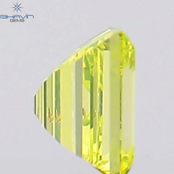 0.09 CT Square Cut Natural Diamond Enhanced Greenish Yellow Color VS2 Clarity (2.45 MM)