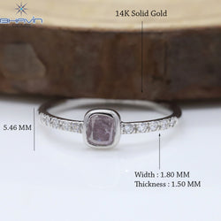 Cushion Diamond Natural Diamond Ring Pink Color Gold Ring Engagement Ring