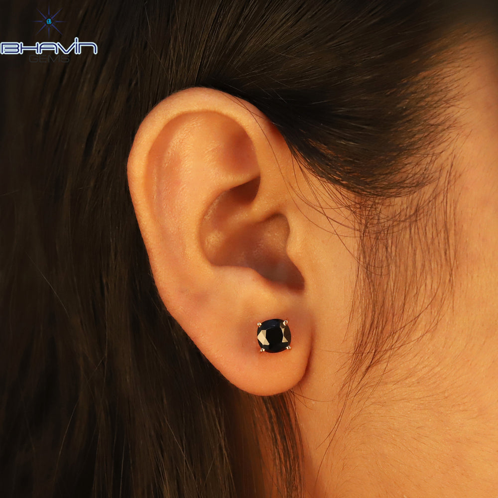 Cushion Diamond Black Natural Diamond Pendant-Earring Rose Gold Bridal Necklace