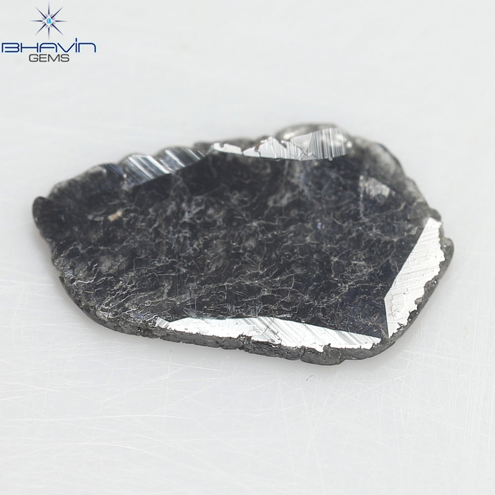 1.10 CT Slice Shape Natural Diamond Salt And Papper Color I3 Clarity (13.00 MM)