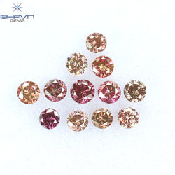 0.39 CT/12 Pcs Round Shape Natural Loose Diamond Pink Color VS-SI Clarity (2.25 MM)