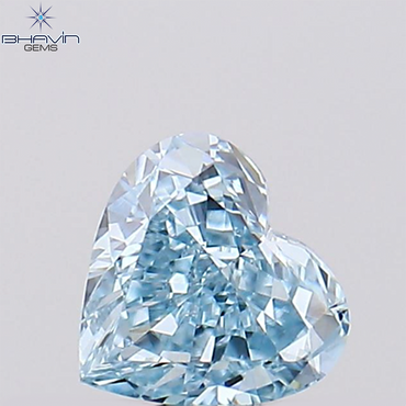 0.31 CT Heart Shape Natural Diamond Greenish Blue Color VS1 Clarity (4.40 MM)