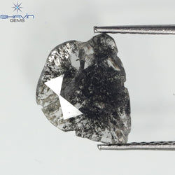 0.92 CT Slice Shape Natural Diamond Salt And Papper Color I3 Clarity (10.80 MM)