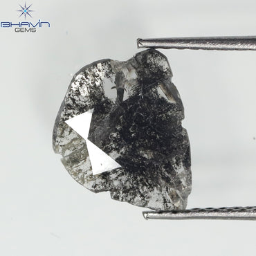 0.92 CT Slice Shape Natural Diamond Salt And Papper Color I3 Clarity (10.80 MM)