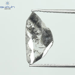 1.39 CT Slice Shape Natural Diamond Salt And Pepper Color I3 Clarity (13.50 MM)