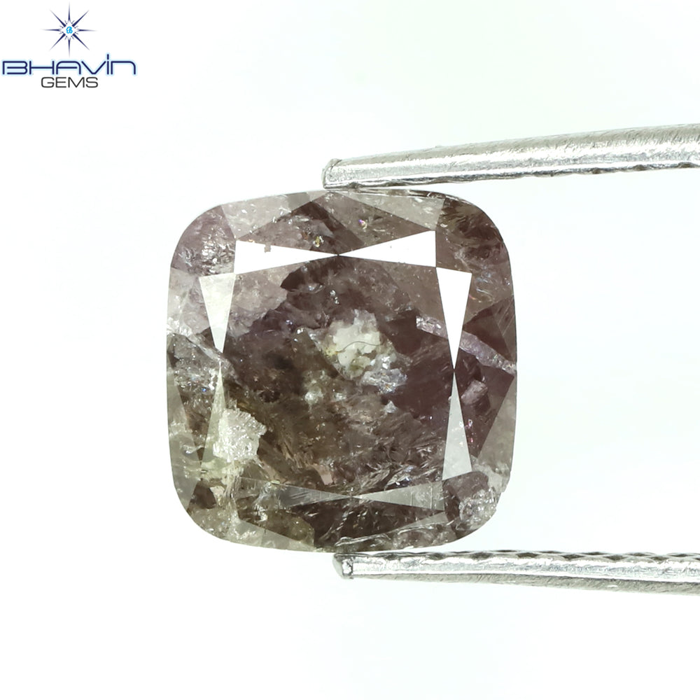 0.86 CT クッション ダイヤモンド ピンク カラー ナチュラル ルース ダイヤモンド I2 クラリティ (5.02 MM)