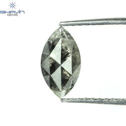 0.91 CT マーキス シェイプ ナチュラル ルース ダイヤモンド ソルト アンド ペッパー カラー I3 クラリティ (7.00 MM)