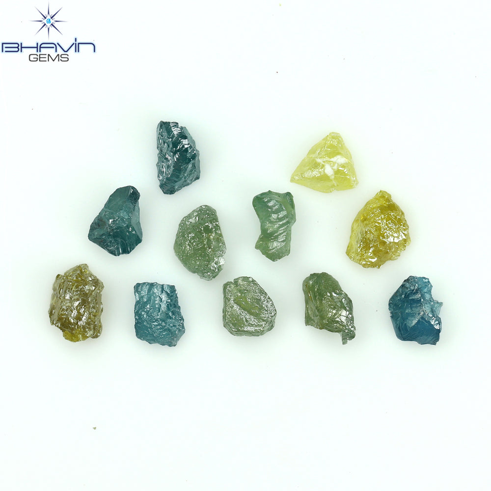 1.38 CT/11 PCS Rough Shape Enhanced Mix Color Natural Diamond I3 Clarity (4.05 MM)