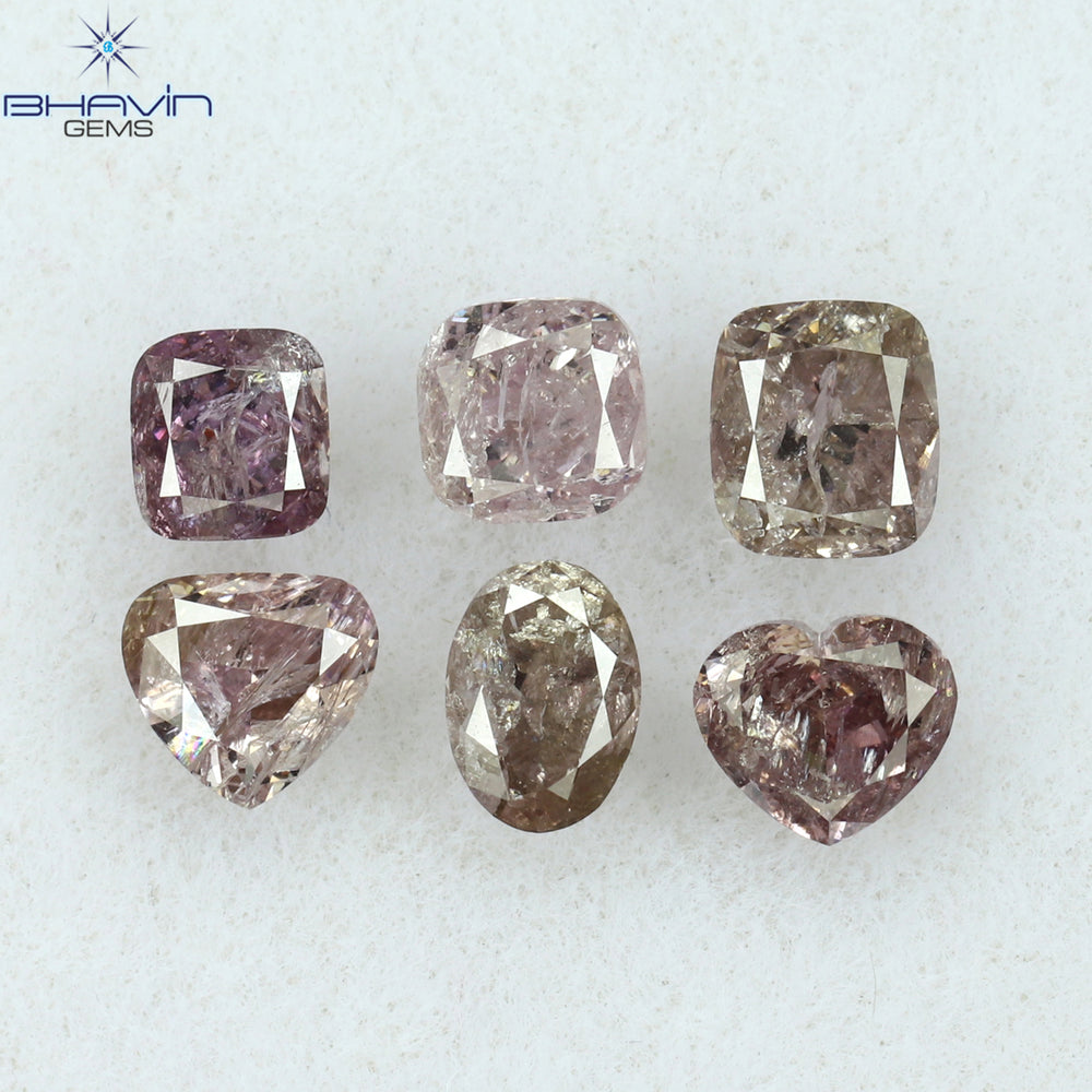 0.54 CT/5 ピース ミックス シェイプ ナチュラル ダイヤモンド ミックス カラー SI2 クラリティ (2.70 MM)