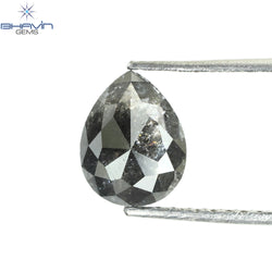 1.44 CT Pear Shape Natural Loose Diamond Salt And Pepper Color I3 Clarity (7.78 MM)