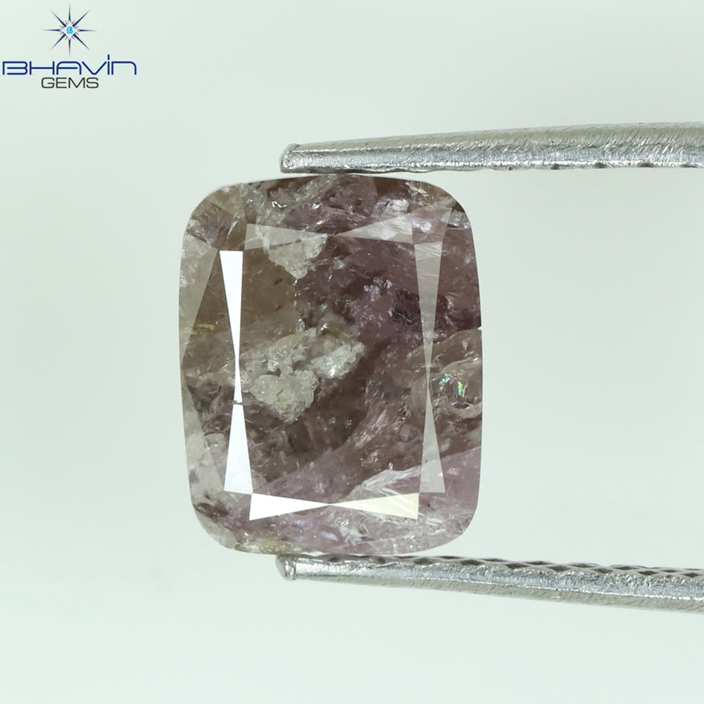 0.86 CT クッション ダイヤモンド ピンク カラー ナチュラル ルース ダイヤモンド I2 クラリティ (5.02 MM)